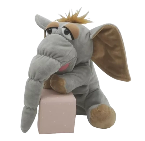 Elefant (mammut) hånddukke 25 cm.